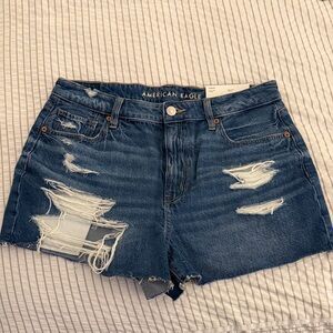American Eagle Outfitters Women's Distressed Blue Jean Shorts